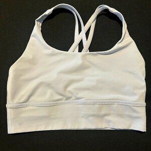 Lululemon Energy Bra Longline Medium Support, B–D Cups Light Blue, Size 6